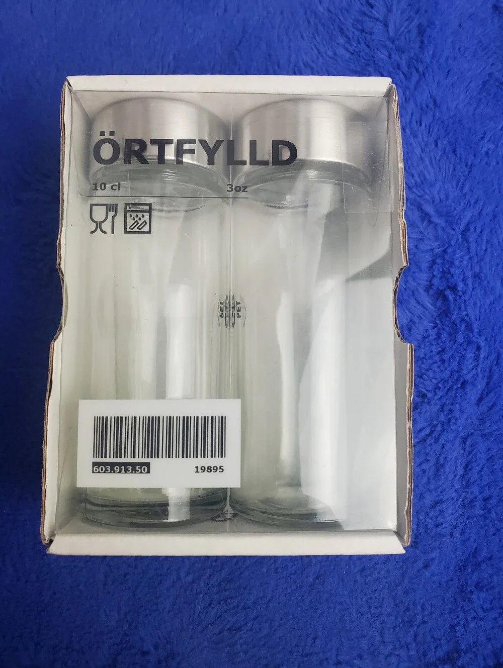 Ikea Ortfylld 2 Spice Jars 10cl 3oz Steel & Glass Örtfylld 4.5